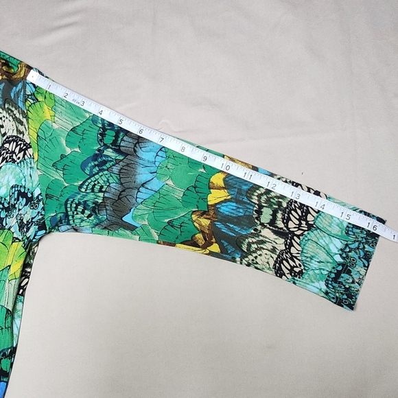 Authentic Blumarine Green Patterned Maxi Dress with Beads & B Swarovski accent. - Picture 5 of 10